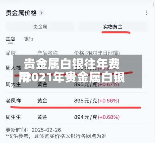 贵金属白银往年费用/2021年贵金属白银