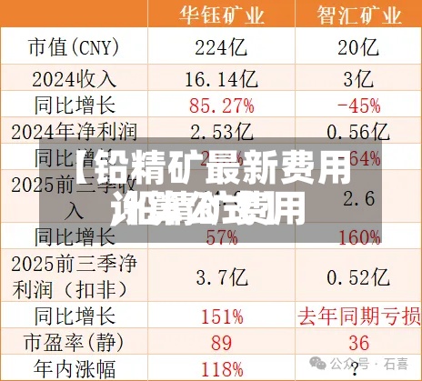 【铅精矿最新费用,铅精矿费用计算公式】-第3张图片