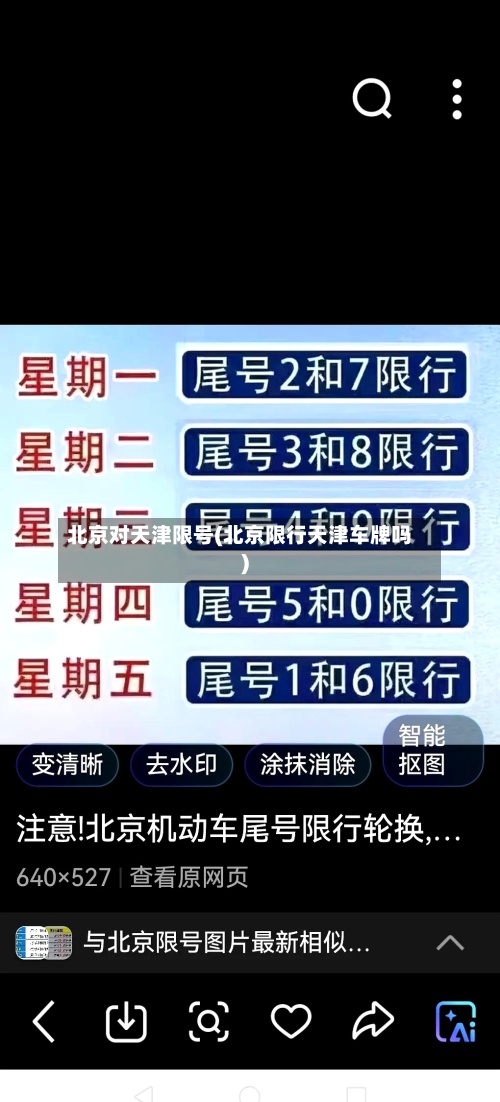 北京对天津限号(北京限行天津车牌吗)-第2张图片