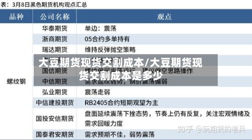 大豆期货现货交割成本/大豆期货现货交割成本是多少-第2张图片