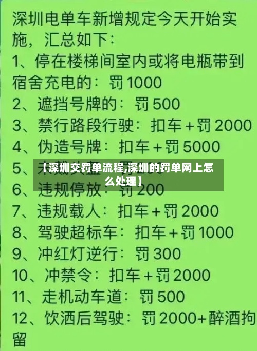 【深圳交罚单流程,深圳的罚单网上怎么处理】