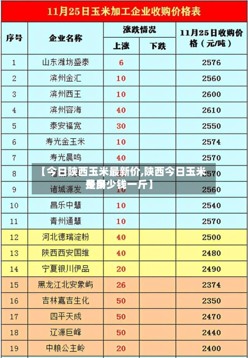 【今日陕西玉米最新价,陕西今日玉米费用是多少钱一斤】-第2张图片