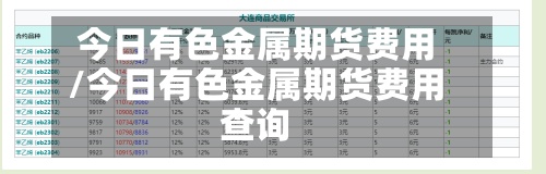 今日有色金属期货费用/今日有色金属期货费用查询-第2张图片