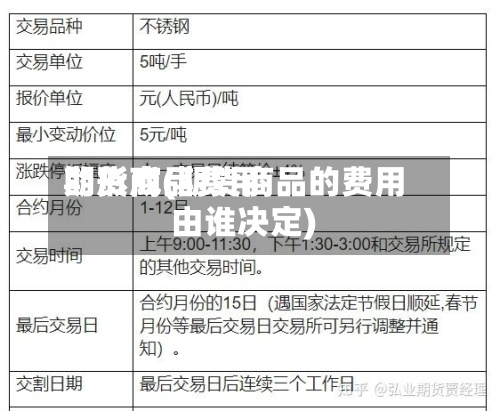 期货商品费用的形成(期货商品的费用由谁决定)