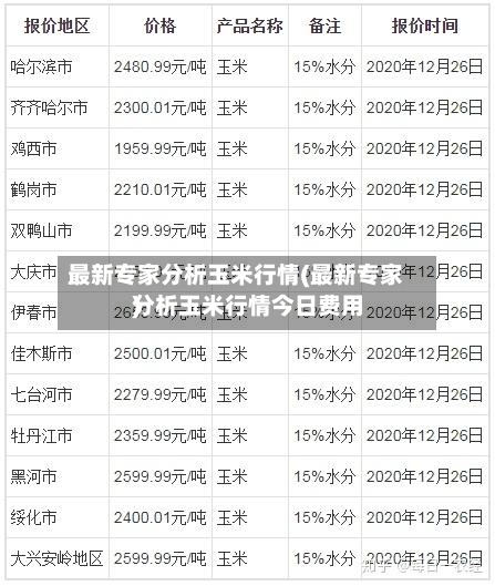 最新专家分析玉米行情(最新专家分析玉米行情今日费用
)-第3张图片