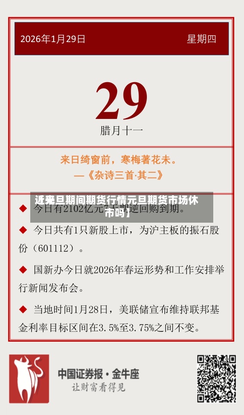 近来【元旦期间期货行情元旦期货市场休市吗】