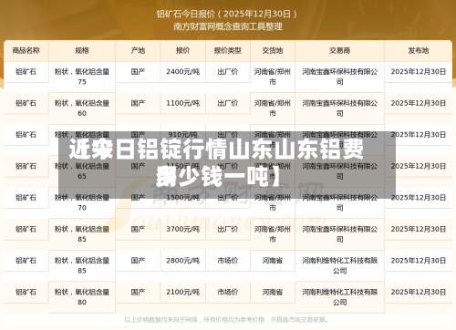 近来【今日铝锭行情山东山东铝费用多少钱一吨】
