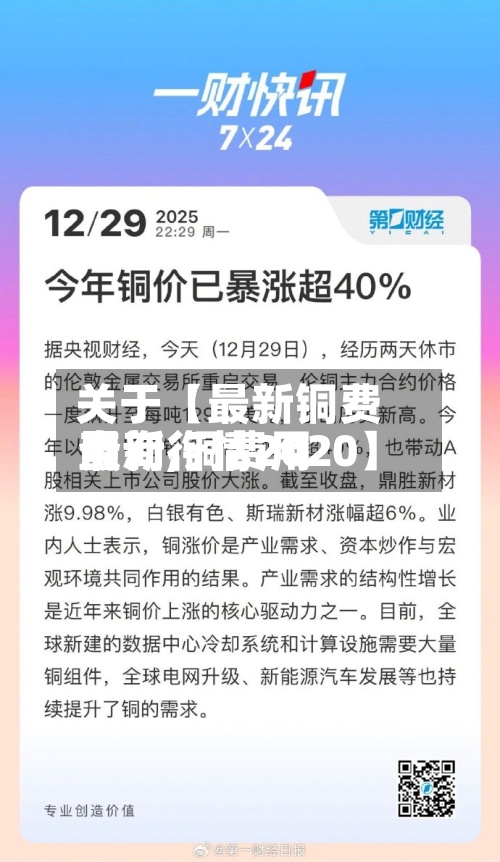 关于【最新铜费用查询,铜费用最新行情2020】