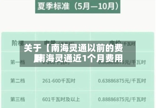 关于【南海灵通以前的费用,南海灵通近1个月费用】-第2张图片