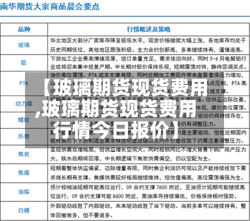 【玻璃期货现货费用
,玻璃期货现货费用
行情今日报价】-第3张图片