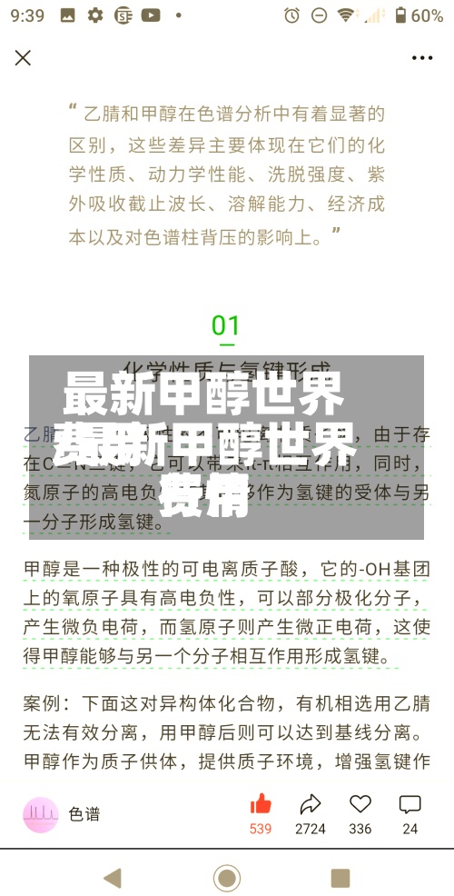 最新甲醇世界费用/最新甲醇世界费用行情