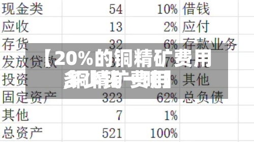【20%的铜精矿费用,铜精矿费用多少钱一吨】