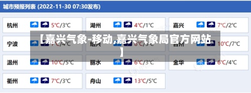 【嘉兴气象-移动,嘉兴气象局官方网站】