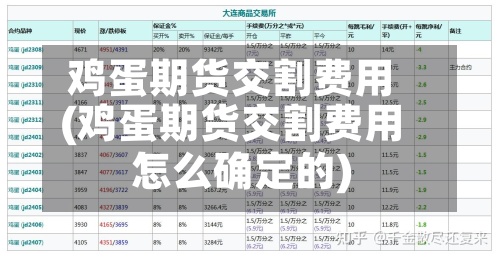 鸡蛋期货交割费用(鸡蛋期货交割费用怎么确定的)-第2张图片