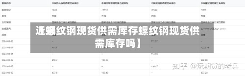 近来
【螺纹钢现货供需库存螺纹钢现货供需库存吗】-第3张图片