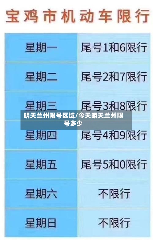 明天兰州限号区域/今天明天兰州限号多少